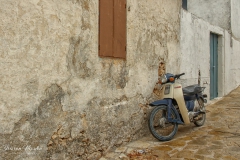 Zakynthos - Moped  in an ancient street -1